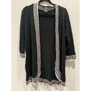 Torrid Axtec Trim Cardigan in Black Size 1